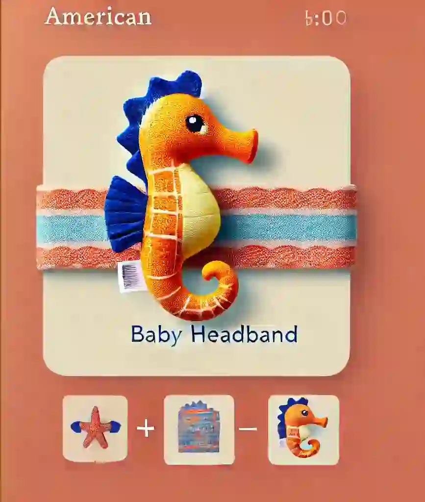 Seahorse-Themed Baby Headband with Plush Seahorse Toy